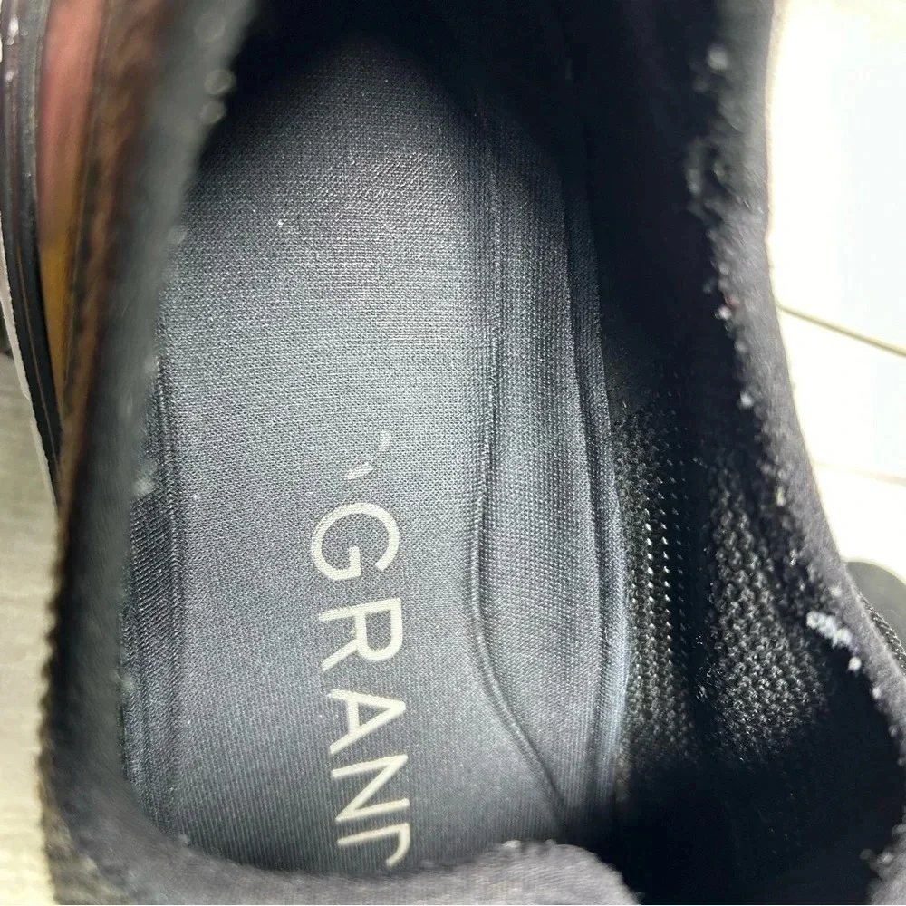 Cole Haan Black Knit Casual Oxfords with White Sole